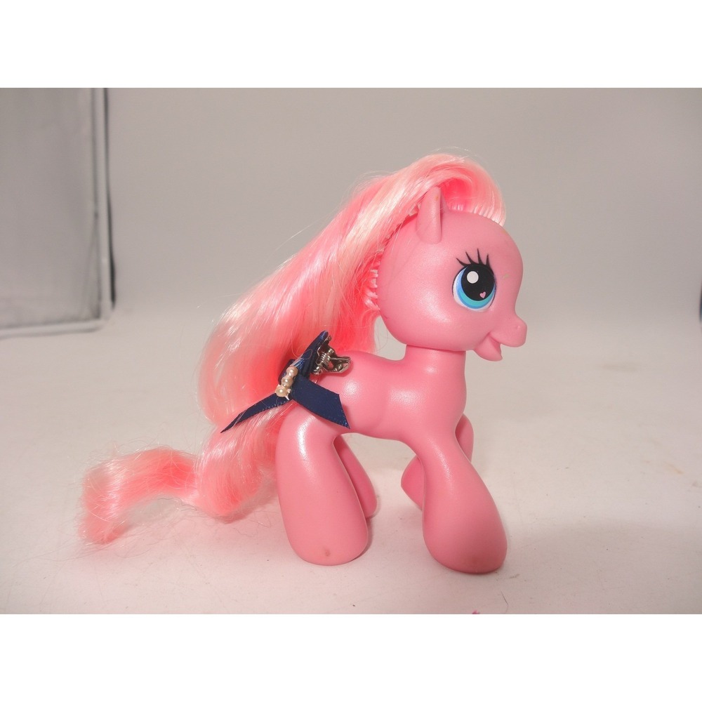 My Little Pony G3 Pinkie Pie Pink Figure Blue Bow 2008 Hasbro